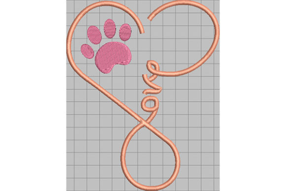 Adorable I Love My Paw Embroidery for Pet Lovers