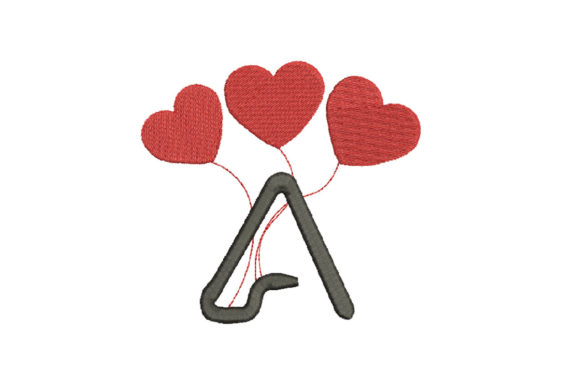 Charming Alphabet A with Red Love Heart