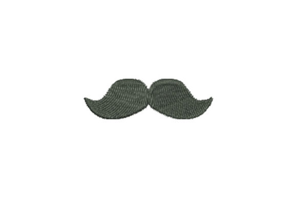 Charming Moustache with Grey Hair Embroidery