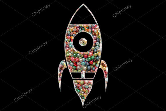 Exploring Rocket Shuttle Beads Colorful Embroidery
