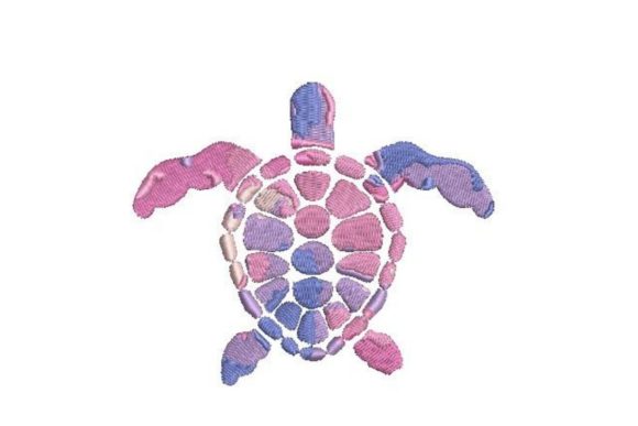 Hawaiian Tie Dye Sea Turtle Embroidery Design