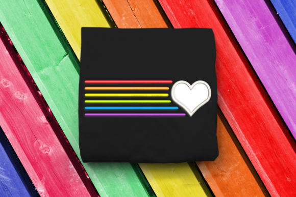 Review: Heart with Rainbow Lines LGBT Applique