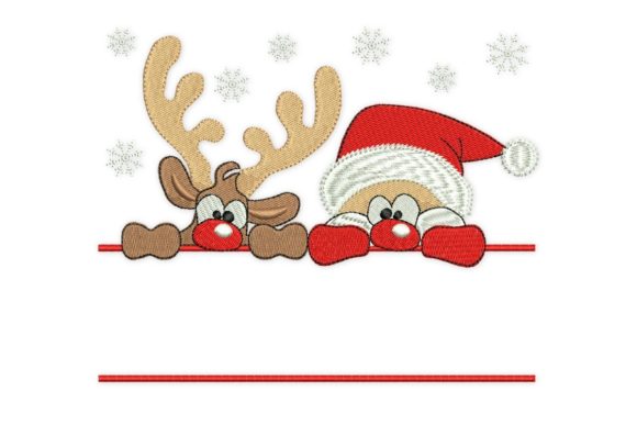Santa and Deer Frame Monogram: A Festive Delight