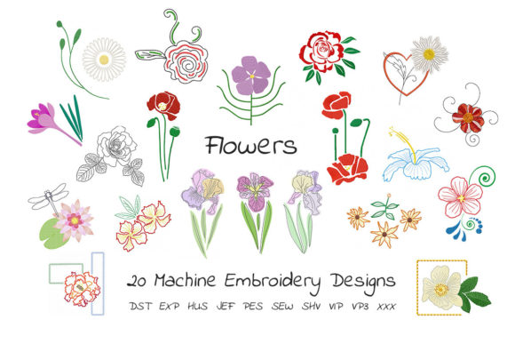 The Beautiful Flowers Embroidery Bundle