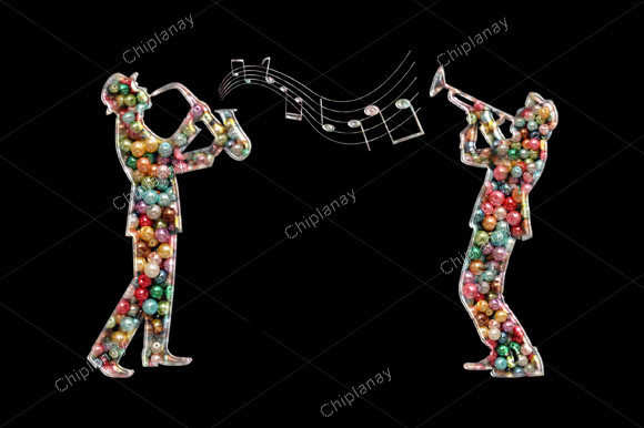 Trumpet Music Beads: A Vibrant Embroidery Design