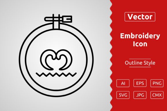 Vector Embroidery Outline Icon: A Versatile Design