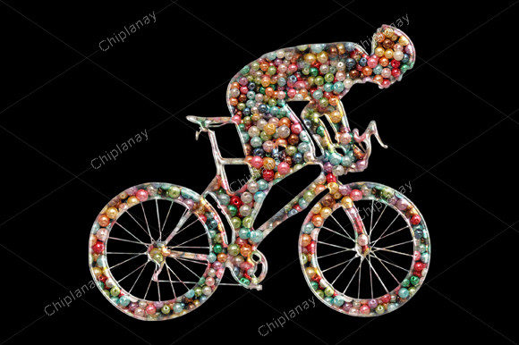 Vibrant Bike Bicycle Beads Colorful Embroidery